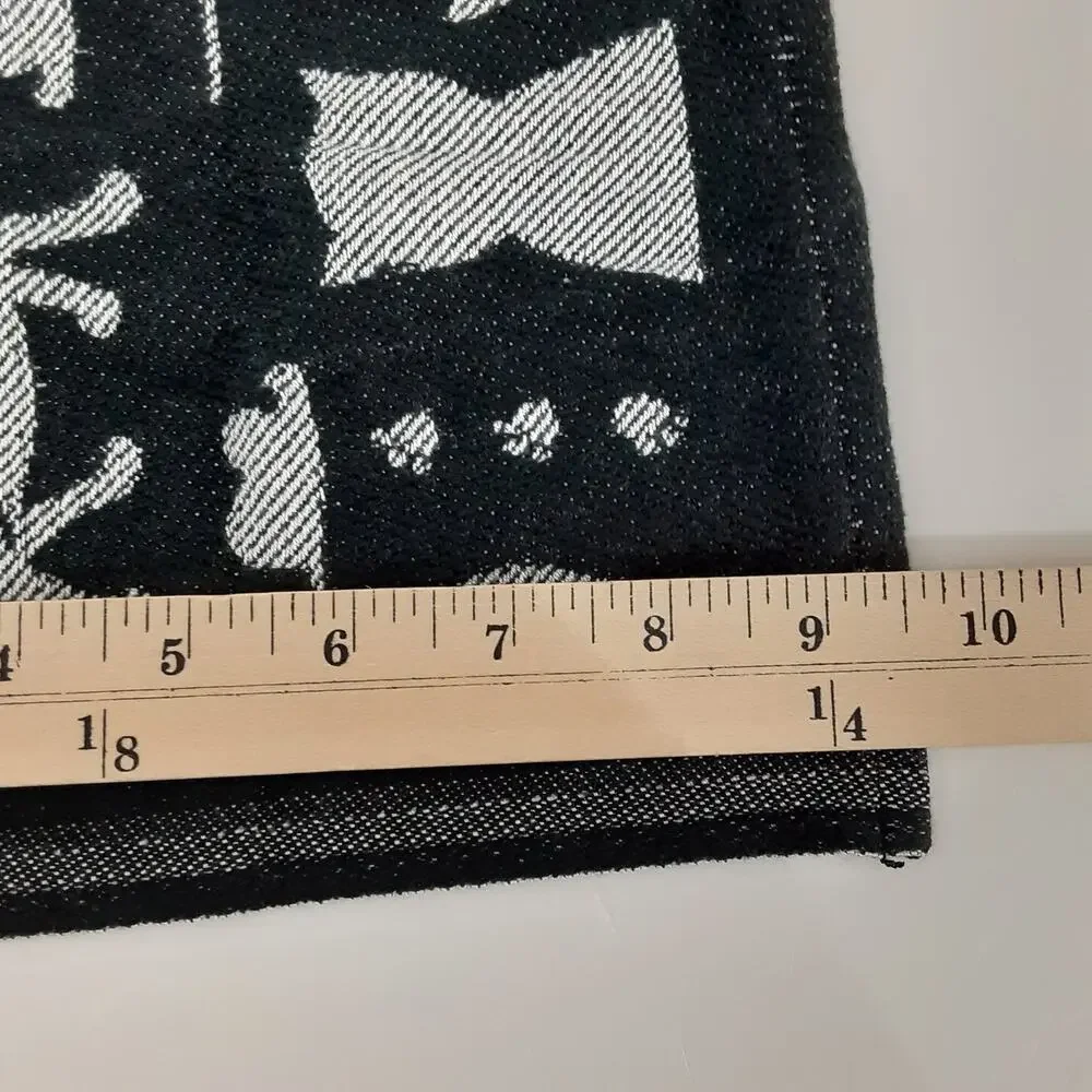 Ekelund Master Weavers Cat Cotton Bamboo Napkin Tapestry Wall Decor Black